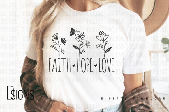 Christian Flowers Faith Sublimation T-Shirt Designs