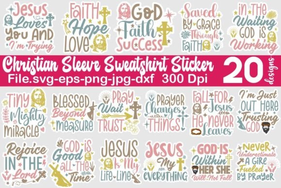 Christian Sleeve Sweatshirt Sticker SVG for T-Shirt Designs
