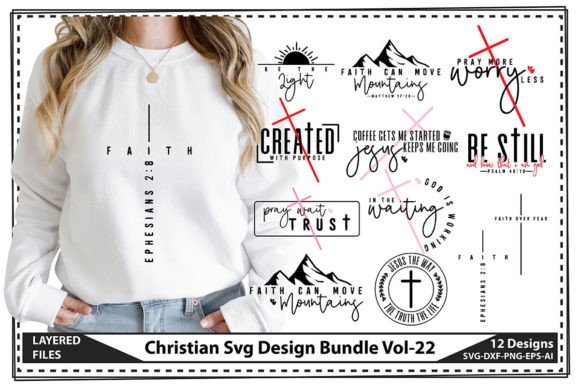 Christian Svg Design Bundle Vol-22 & T-Shirt Designs