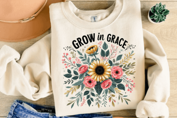 Grow in Grace PNG Design for T-Shirt Designs