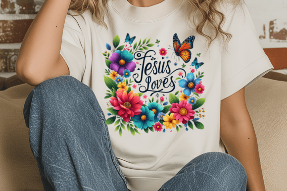 Jesus Loves PNG Sublimation Design for T-Shirt Designs