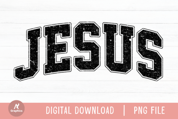Jesus Retro Varsity PNG