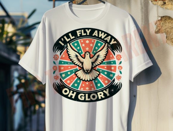 Retro Christian Png, I'll Fly Away Art
