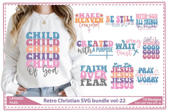 Retro Christian SVG Bundle Vol-22 & T-Shirt Designs