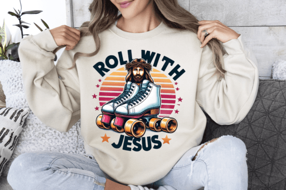 Roll with Jesus PNG Design, T-Shirt Designs