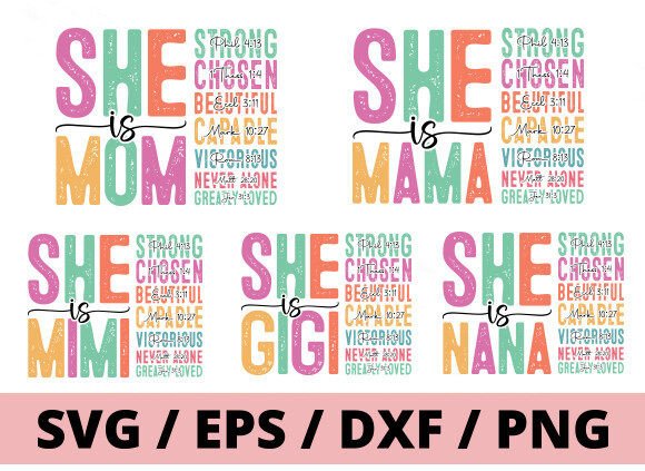 She is Mom Svg Bundle, T-Shirt Designs